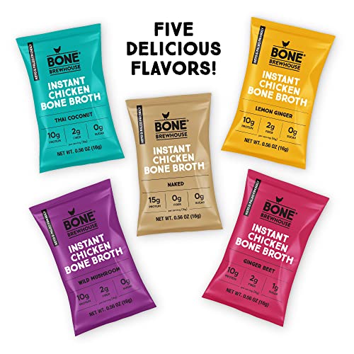 Bone Brewhouse - 9 Pack - Chicken Bone Broth Protein Powder - Le...