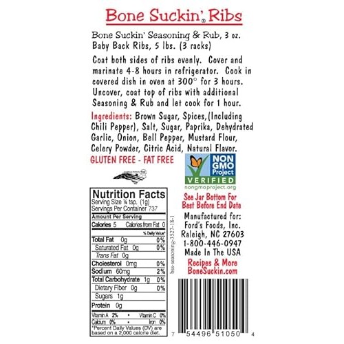 Bone Suckin Seasoning & Rub, Original Blend, 26 Oz - Grilling R...