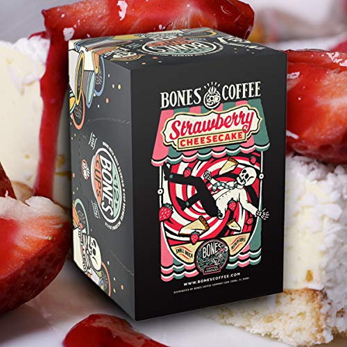 Bones Coffee Company Flavored Coffee K Cups Strawberry Cheesecak