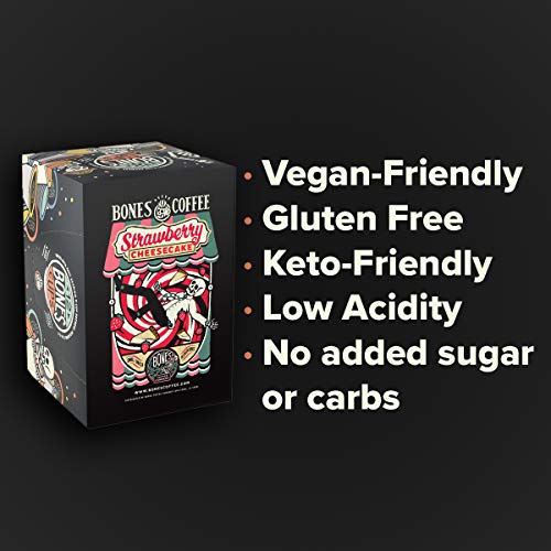 Bones Coffee Company Flavored Coffee K Cups Strawberry Cheesecak