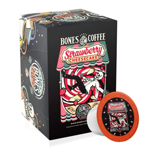 Bones Coffee Company Flavored Coffee K Cups Strawberry Cheesecak