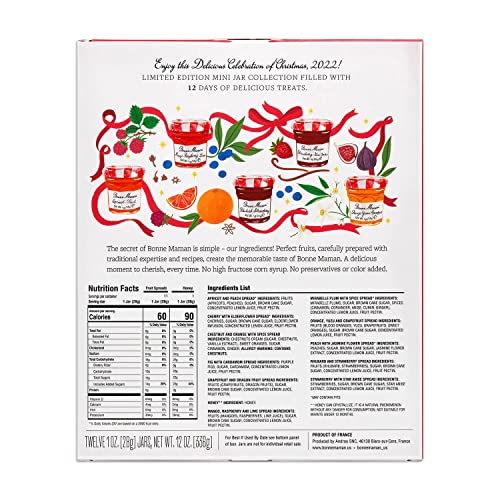 Bonne Maman 12 Days of Christmas Spread and Honey Gift Set - 12 ...
