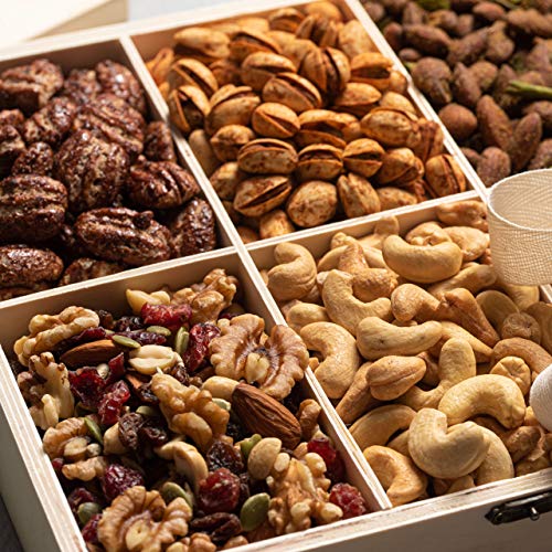 Bonnie &Amp; Pop- Nut Gift Basket, In Reusable Wooden Crate, Healthy