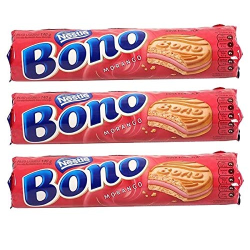 Nestlé Bono Strawberry 4.94Oz - Bono De Morango 140G Pack Of 3