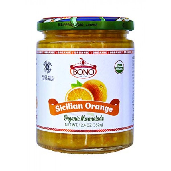 BONO Sicilian Orange Organic Marmalade, 3 pack