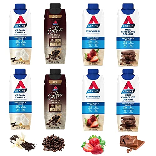 Atkins Gluten Free Protein-Rich Shake Variety Pack, Packaged By