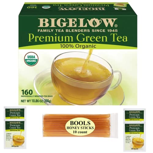 Premium Organic Green Tea 160 count, Individually Wrapped Teas, ...