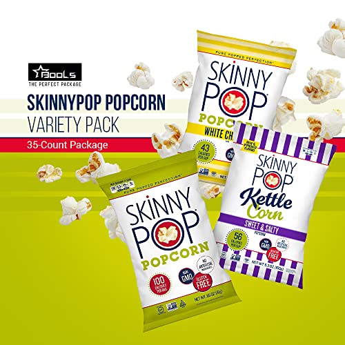SKinnyPop Popcorn Variety Pack 35 count - .5/.8 oz bags Packaged...