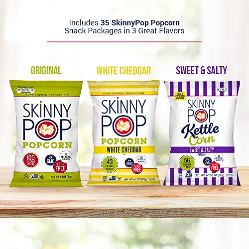 SKinnyPop Popcorn Variety Pack 35 count - .5/.8 oz bags Packaged...