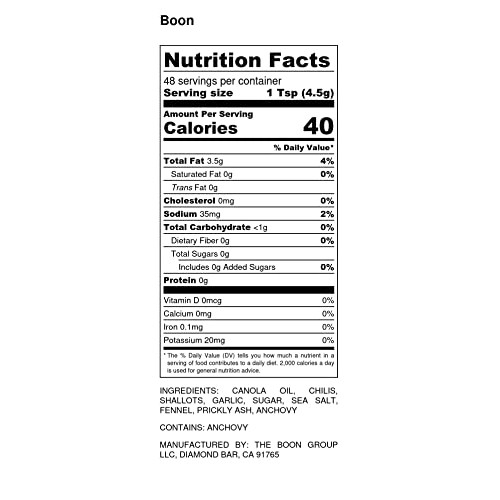 Boon Sauce Chili Oil, 8 Ounces, Spicy Chili Oil with Garlic, A...