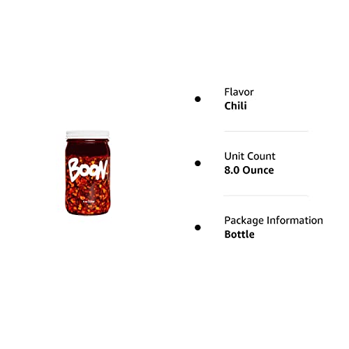 Boon Sauce Chili Oil, 8 Ounces, Spicy Chili Oil with Garlic, A...