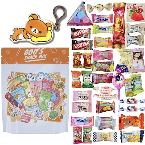 Boos Snack Mix, 40pc, Asian Mystery Candy Mix with Kawaii Chara...