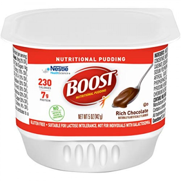Boost Nutritional Pudding, Chocolate, 5 oz Cups, 48 Pack
