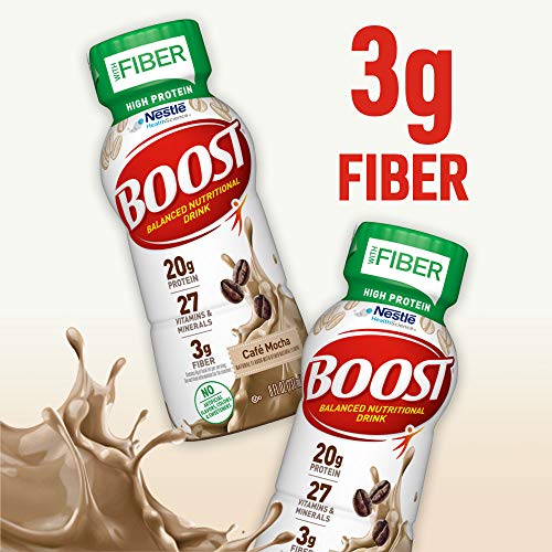 Boost High Protein With Fiber Complete Nutritional Drink, Cafe M