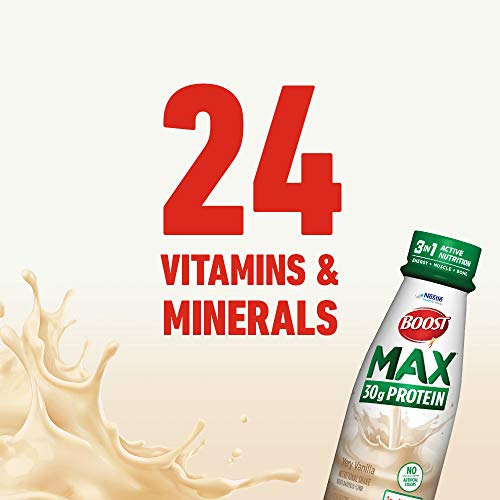 Boost Max Protein Drink, Very Vanilla, 11 Fl Oz Bottle, 12 Pack
