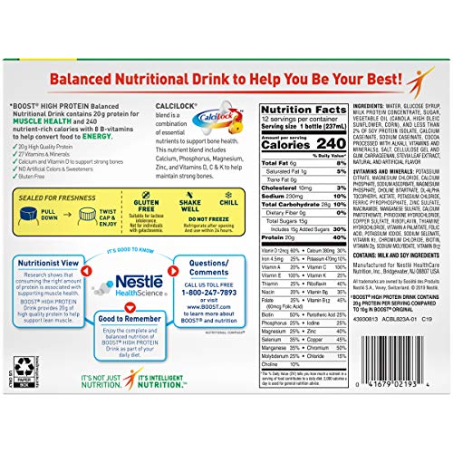 Boost High Protein Nutritional Drink, Rich Chocolate, 8 Fl Oz Bo