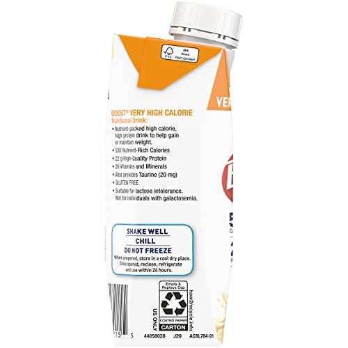 Boost Very High Calorie Nutritional Drink, Very Vanilla, 8 Fl Oz