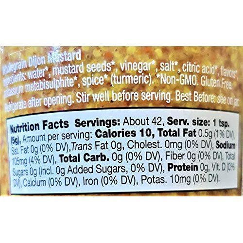 Bornier French Wholegrain Dijon Mustard 2 Pack, Total Of 14.8Oz