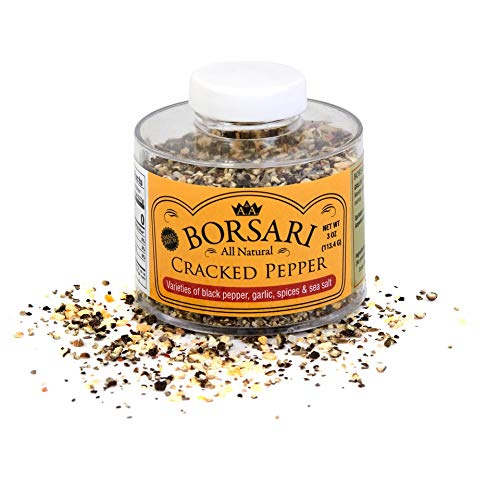Borsari All Natural Cracked Pepper Seasoning, Gluten Free, No Ms