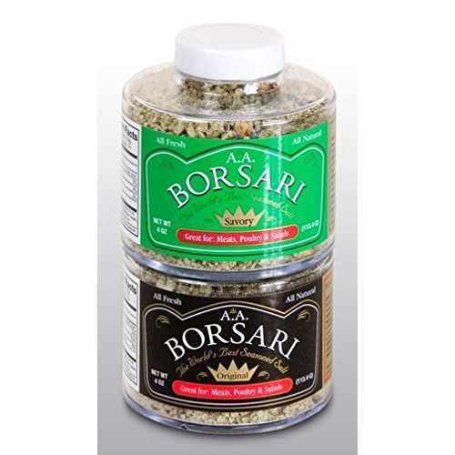 Borsari All Natural Seasoned Salt, Original And Savory Seasoning