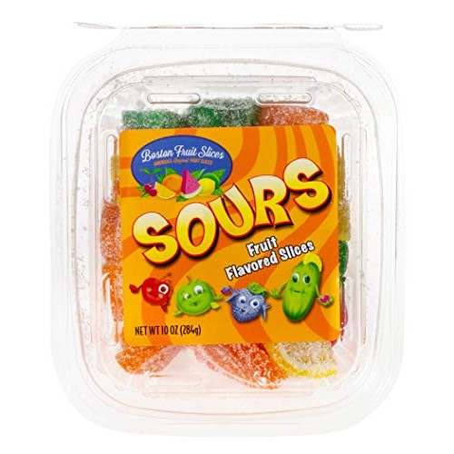 Boston Fruit Slice Sour Fruit Flavored Slices Gummy Candy 10oz Tub