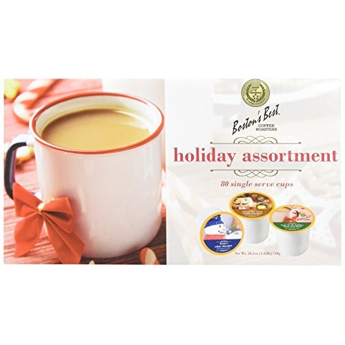 Bostons Best Single Serve Coffee, Holiday Assortment, 80Count