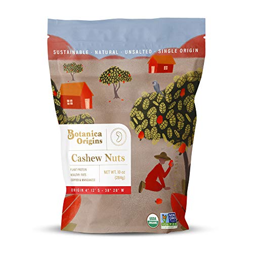 Botanica Origins Premium Organic Cashews, 10 Oz | Whole | Raw |
