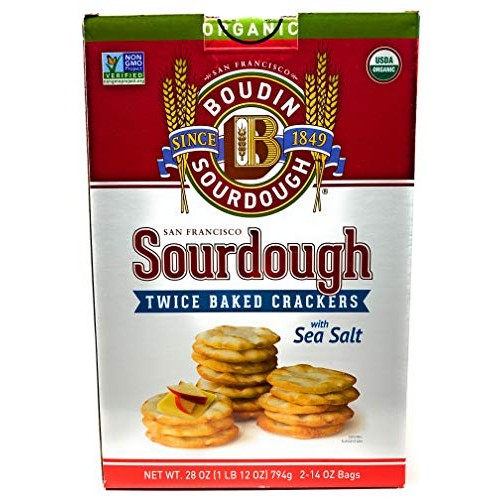 Boudin New Organic Sourdough Crackers Family Size 28Oz, 1 Box