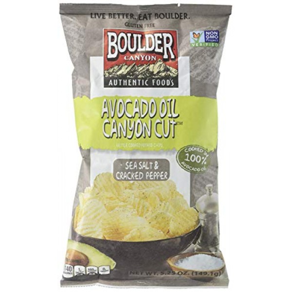 Boulder Canyon Avocado Oil Cut Sea Salt & Cracked Pepper Potato ...