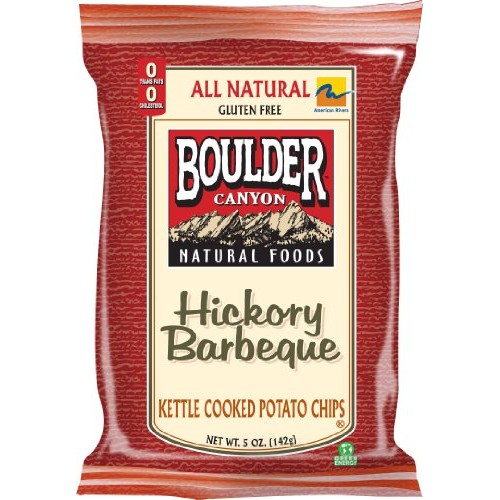 Boulder Canyon Kettle Chips, Hickory Bbq, 5-Ounce Bags Pack Of 12