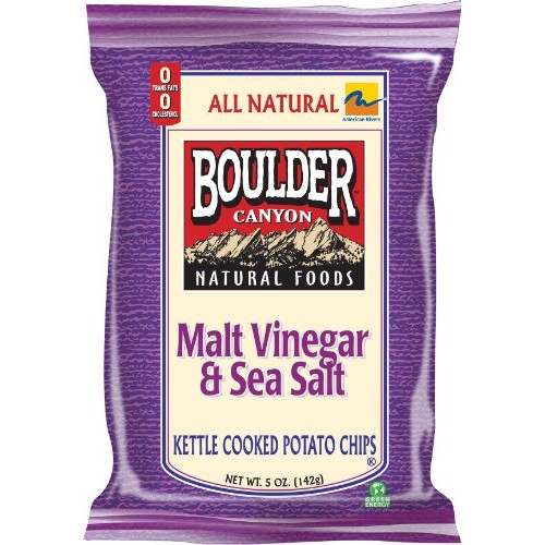 Boulder Canyon Kettle Chips, Malt Vinegar And Sea Salt, 5-Ounce