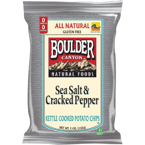 Boulder Canyon Kettle Chips, Sea Salt And Cracked Pepper, 5-Ounc