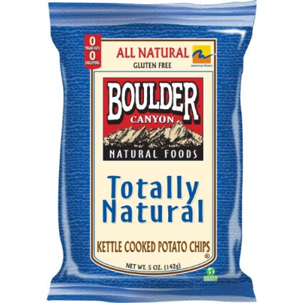 Boulder Canyon Kettle Chips, Totally Natural, 5-Ounce Bags Pack...