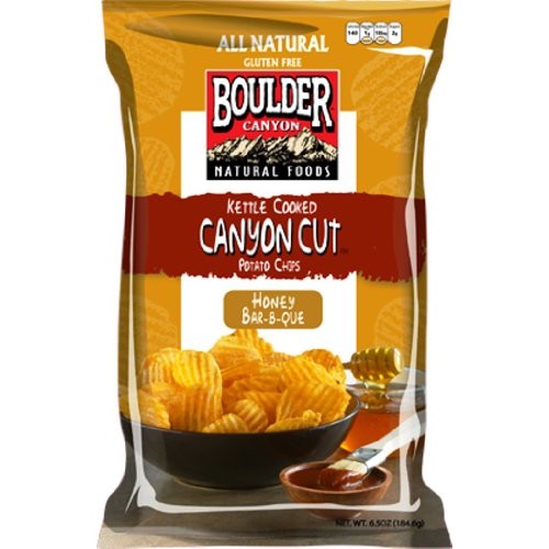 Boulder Canyon Kettle Cooked Potato Chips, Honey Bar-B-Que, 6.5