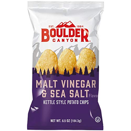 Boulder Canyon Kettle Cooked Potato Chips, Malt Vinegar &Amp; Sea Sa