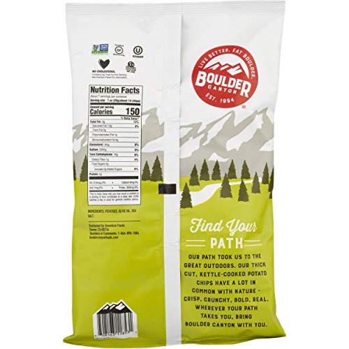Boulder Canyon Kettle Cooked Potato Chips, Olive Oil, 6.5 Ounce