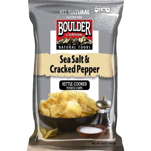 Boulder Canyon Kettle Cooked Potato Chips, Sea Salt &Amp; Cracked Pe