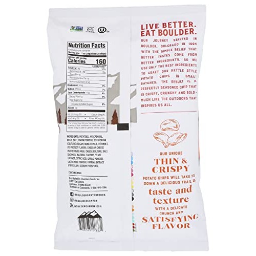 Boulder Canyon Thin &Amp; Crispy Cheddar Sour Cream Potato Chips, 6 Oz