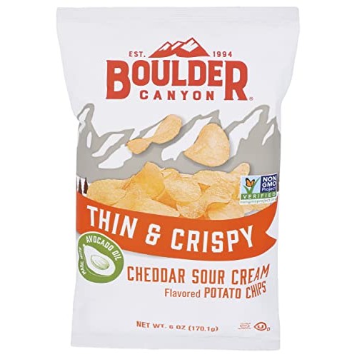 Boulder Canyon Thin &Amp; Crispy Cheddar Sour Cream Potato Chips, 6 Oz