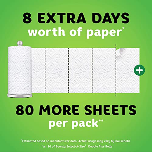 Bounty Quick-Size Paper Towels, White, 16 Family Rolls = 40 Regu