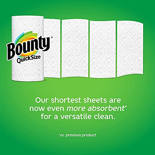 Bounty Quick-Size Paper Towels, White, 16 Family Rolls = 40 Regu