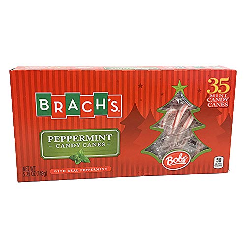Brachs Bobs Mini Peppermint Candy Canes - Box Of 35 2 Pack