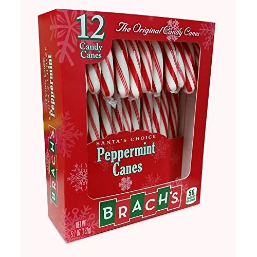 Ferrara 1 Box Brachs Peppermint Flavor Candy Canes - 12Pc Ind