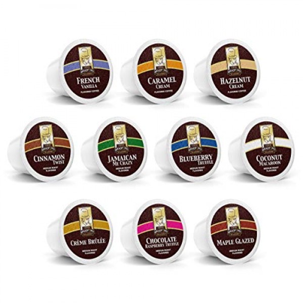 100ct Flavored Variety Pack for Keurig K-cups, 10 Assorted Flav...