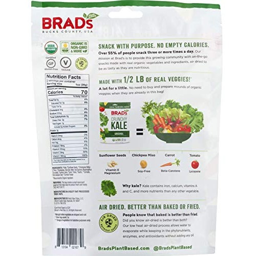 Brads Plant Based Organic Original Crunchy Kale 2 Oz Bag - Sing