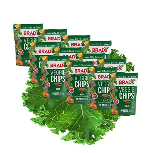 Brads Plant Based Organic Veggie Chips, Kale, 12 Bags, 24 Servi