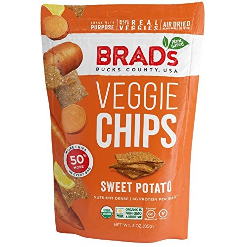 Brads Plant Based Organic Veggie Chips, Sweet Potato, 12 Bags,