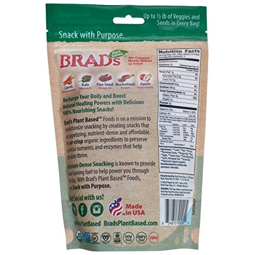 Brads Plant Based, USDA Organic, Gluten Free, Veggie Chips, Kal...