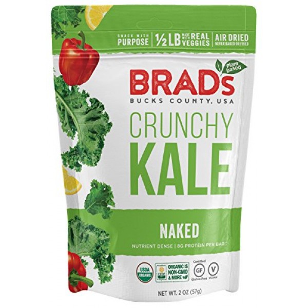 Brads Plant Based Organic Crunchy Kale, Naked, 3 Count