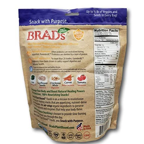Brads Crunchy Kale Probiotic Crisps- Original Vegan Cheeze